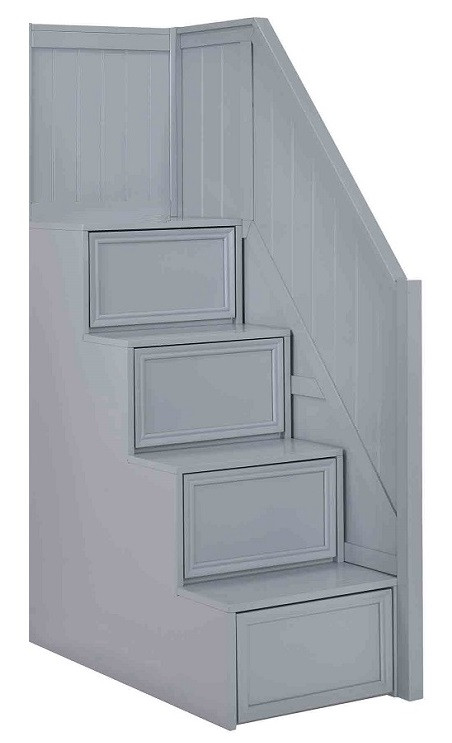 Moreno Grey Bunk Beds with Stairs Stair Detail