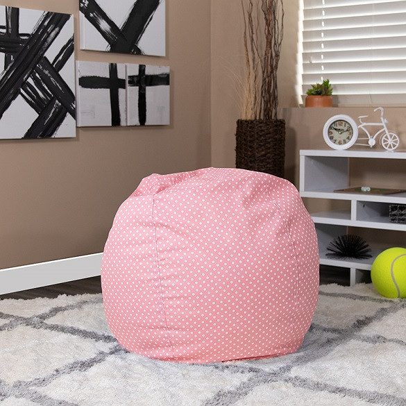 Soft Pink Dot Bean Bag Chairs for Kids Room