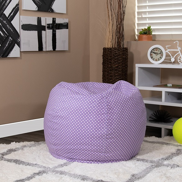 Lavender Dot Bean Bag Chairs for Kids Room