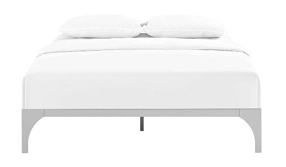 Marcus Silver King Size Platform Bed Front View