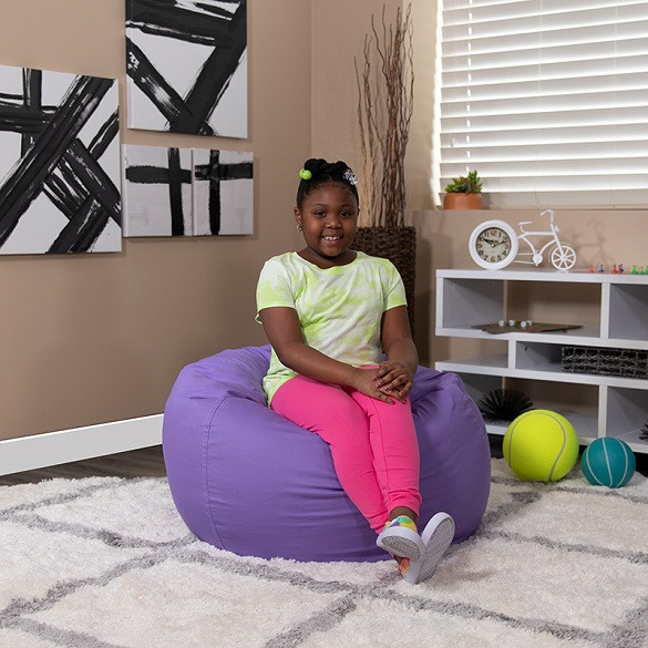 Purple Bean Bag Chairs for Kids with Kid Room
