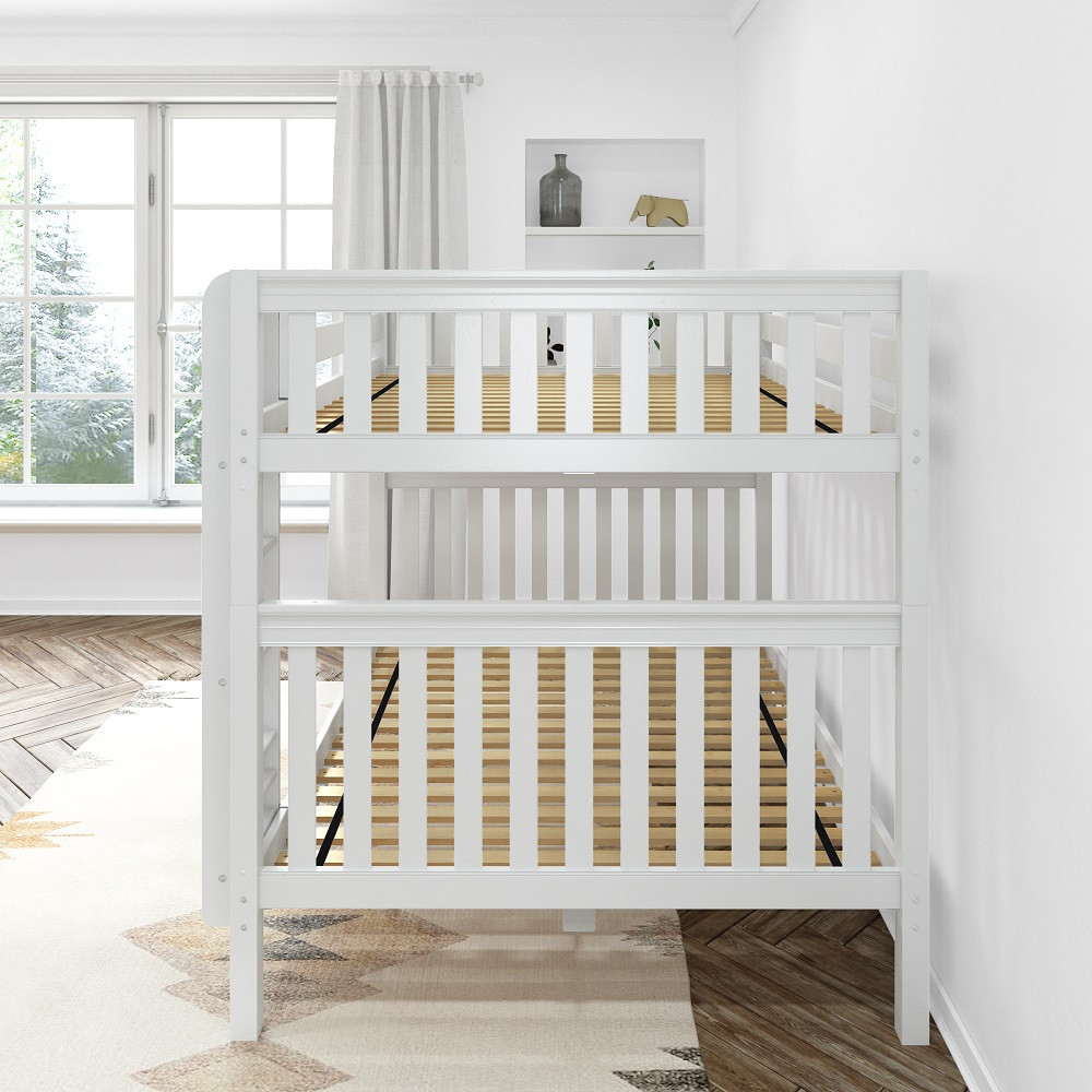 Lily White Queen over Queen Bunk Bed Right Side Bed End Detail Room