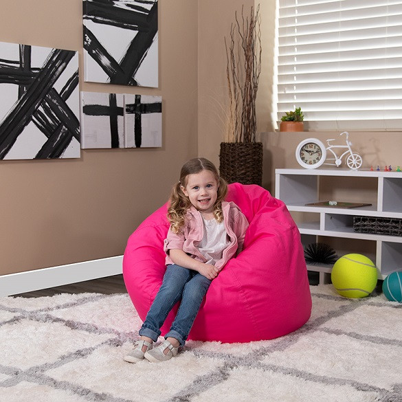 Hot Pink Bean Bag Chairs for Kids with Kid Room