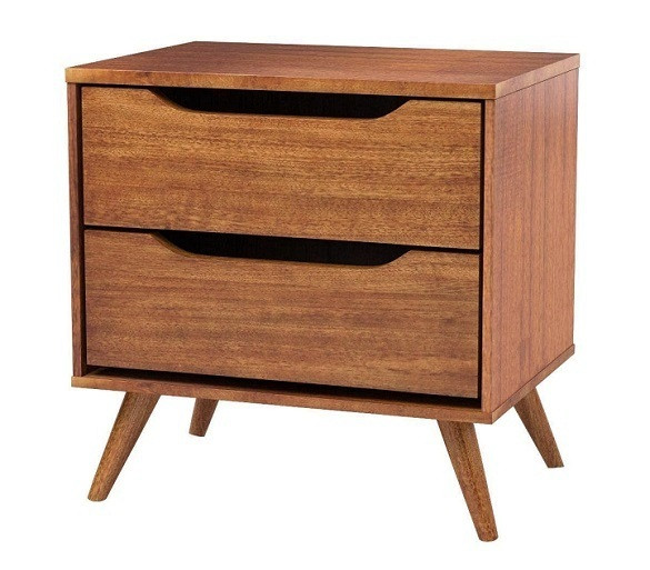 Mame Oak 2 Drawer Nightstand
