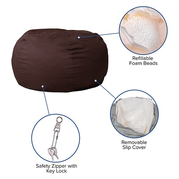 Brown Bean Bag Chairs for Teens Details
