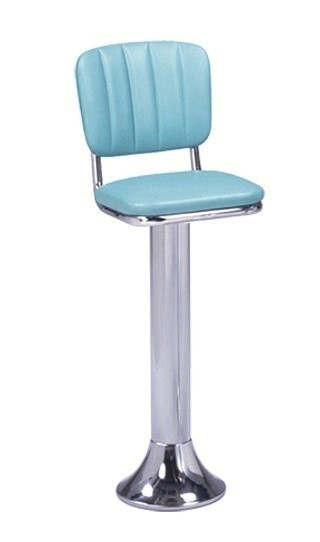 Henry Morgan Retro Swivel Bar Stool shown with Reef Vinyl