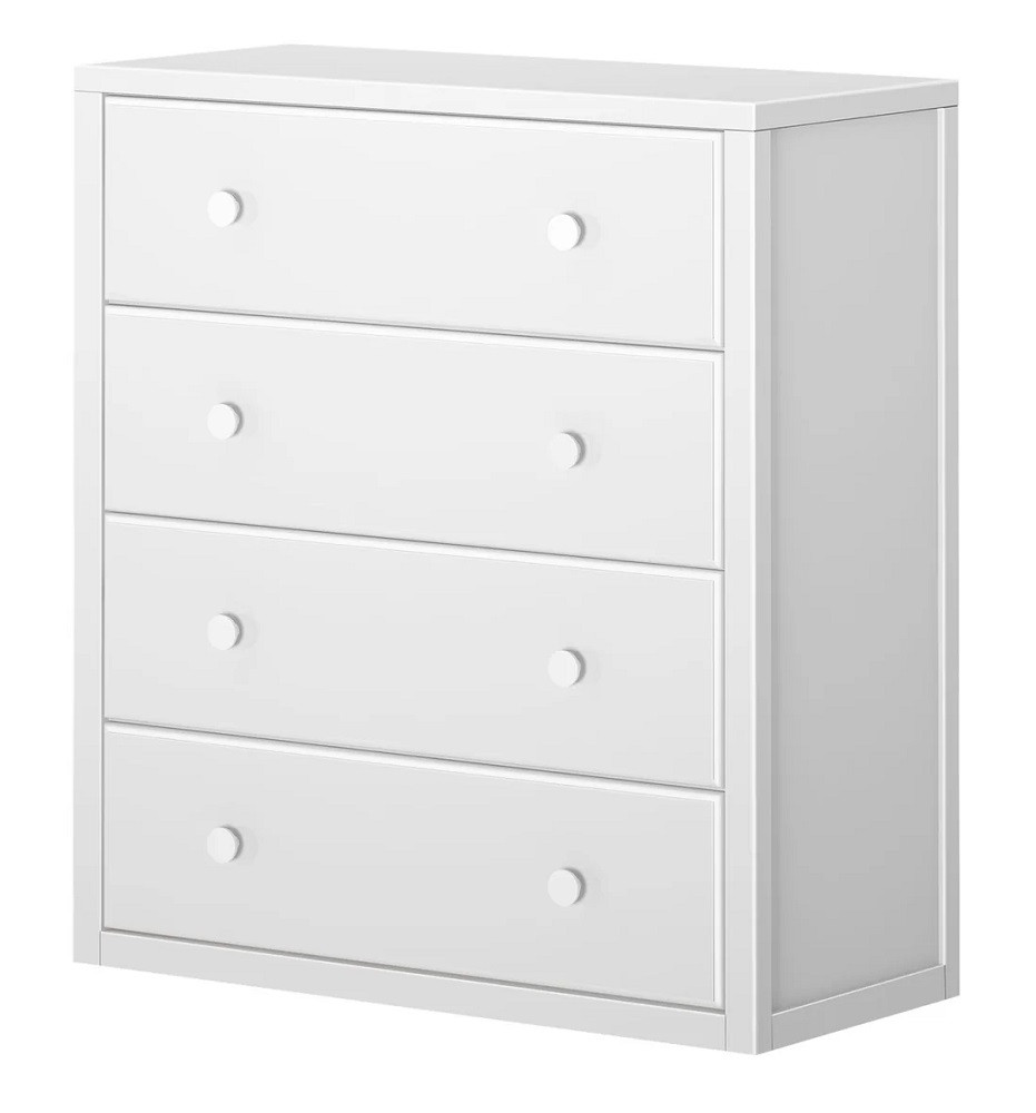 Stella White 4 Drawer Dresser Angled View