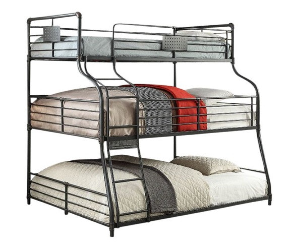 Reston Metal Twin over Full over Queen Triple Bunk Bed