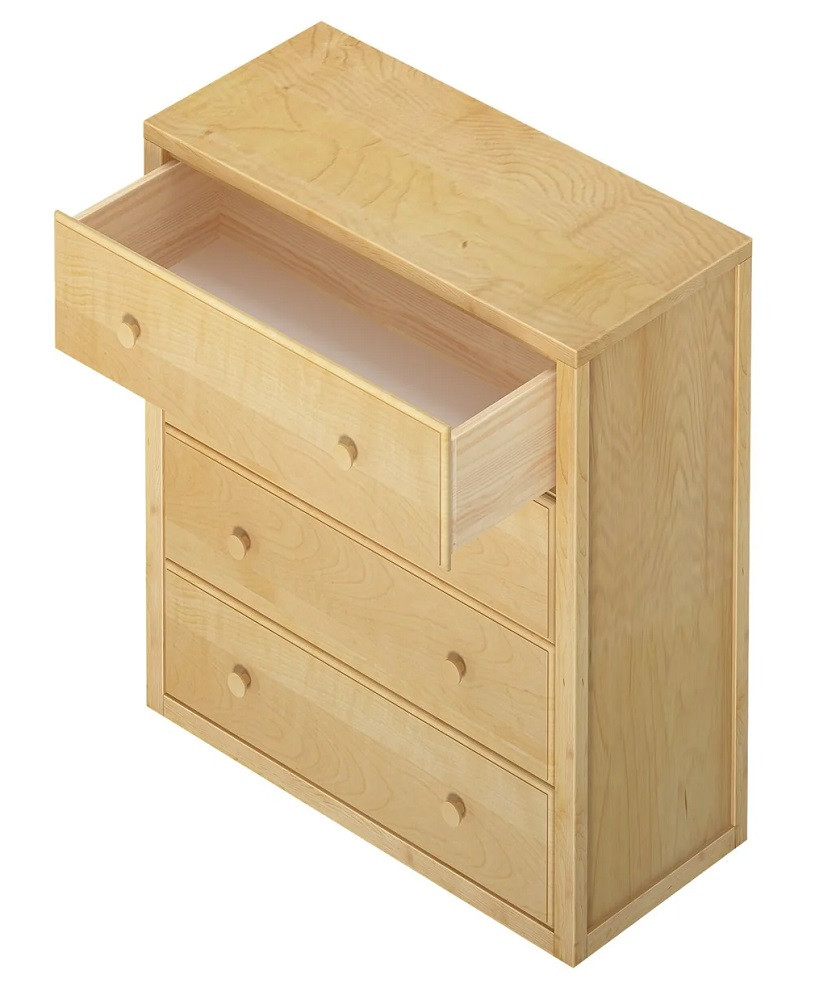 Lingo Natural 4 Drawer Dresser Angled View Drawer Out