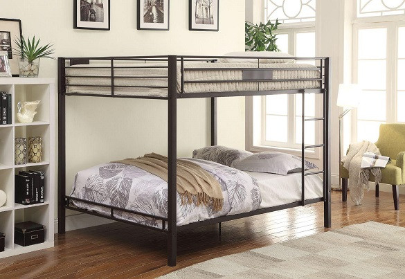Focus Black Metal Queen over Queen Bunk Bed Room