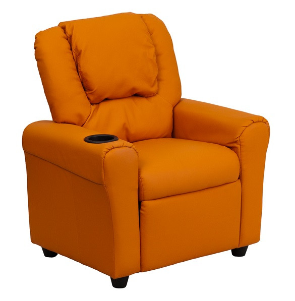 Child Recliner Vinyl with Headrest Orange
