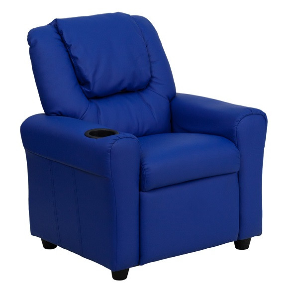 Child Recliner Vinyl with Headrest Blue