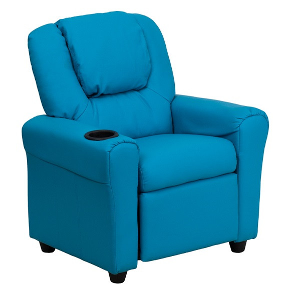 Child Recliner Vinyl with Headrest Turquoise