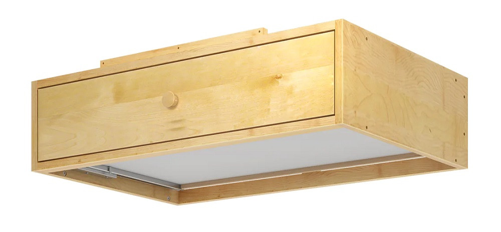 Bennett Natural Optional Single Under Bed Storage Drawer Bottom View Glide Detail