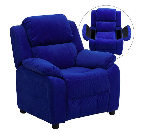Kids Recliner Microfiber with Storage Arms