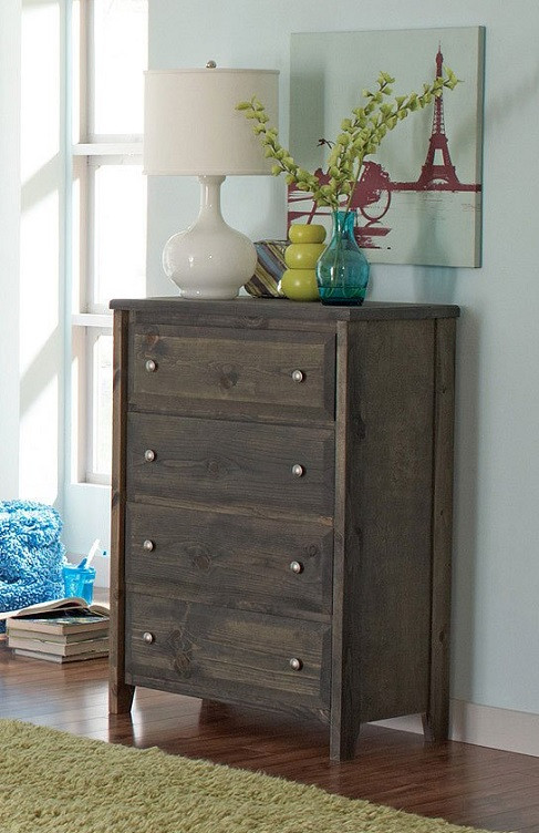 Carmichael Gray Wooden Chest of Drawers Room