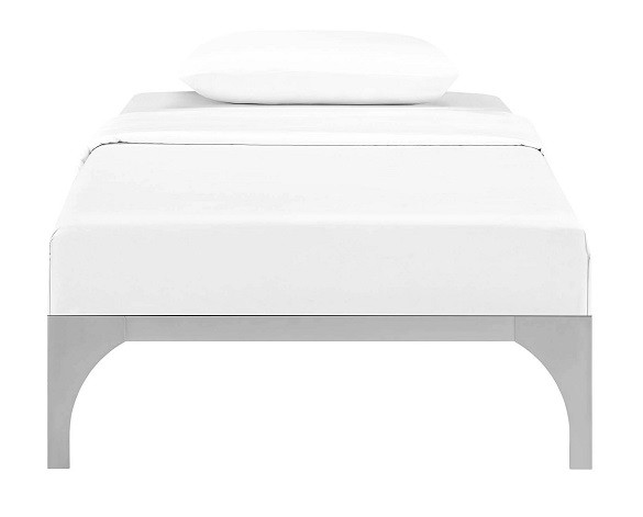 Marcus Silver Twin Size Platform Bed Front View
