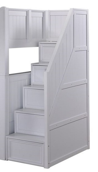 Beatrice White Bunk Bed Stairs