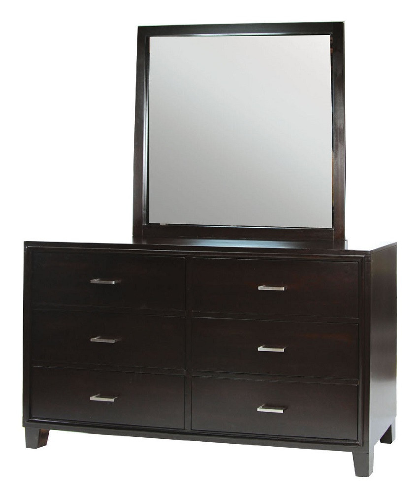 Carson Six Drawer Dresser Espresso shown with Optional Mirror