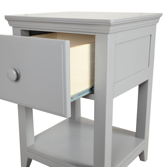 Almere Gray Nightstand Drawer Open