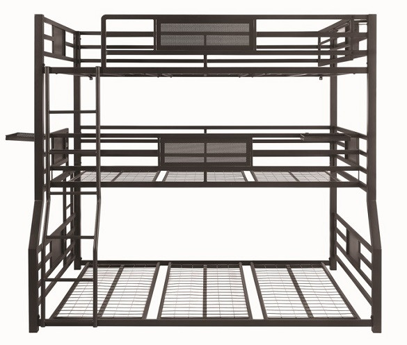 Triad Metal Full over Twin XL over Queen Triple Bunk Bed Front View