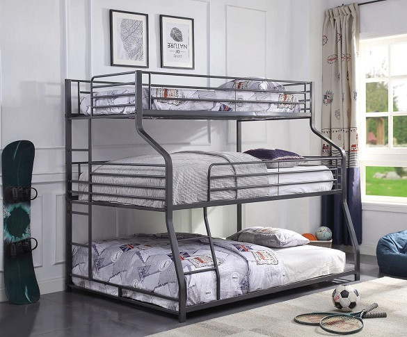 Kani Metal Twin XL over Full XL over Queen 3 Bed Bunk Bed Room