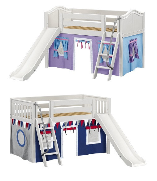 Casey's White Fort Kids Bed with Slide