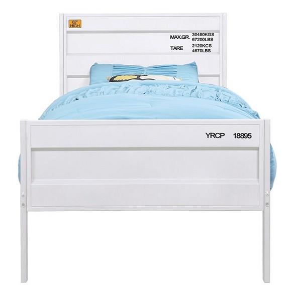 Shipping Container White Metal Bed Frame