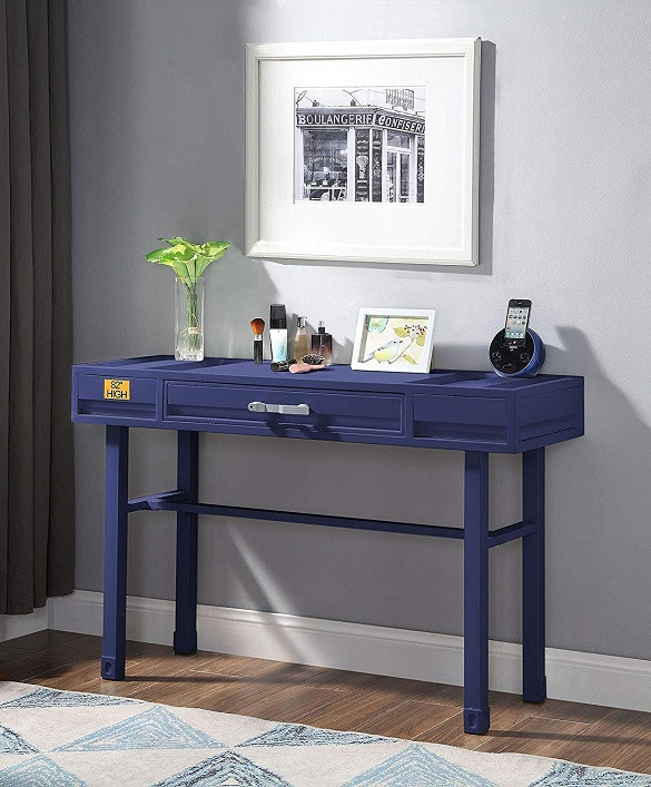 Shipping Container Blue Metal Vanity Desk Room