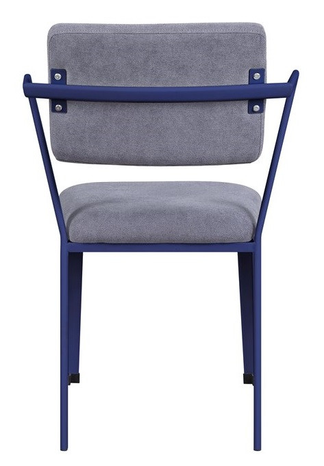 Shipping Container Blue Metal Desk Chair Back View