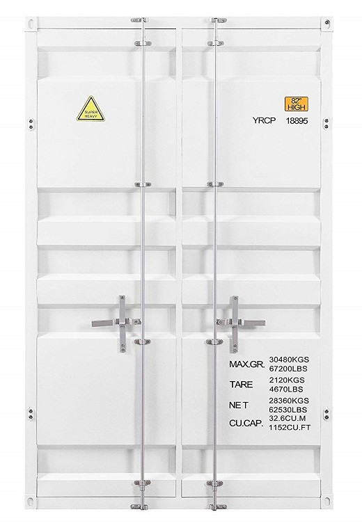 Shipping Container Twin White Metal Bunk Beds Side View