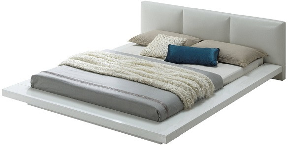 Sage Platform Bed White Angled View