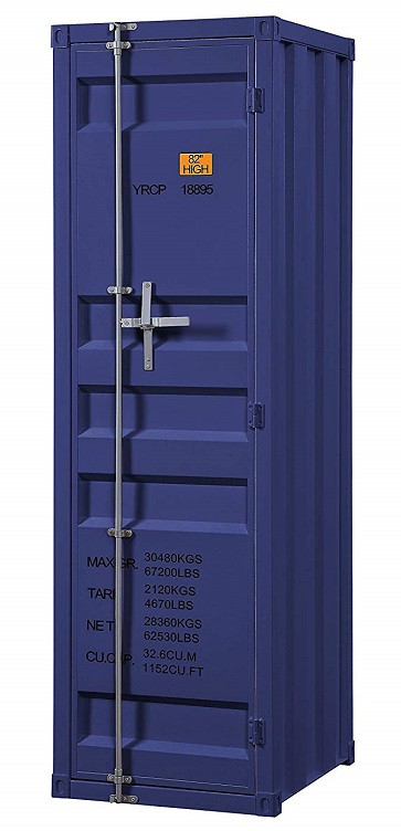 Shipping Container Blue Metal Wardrobe