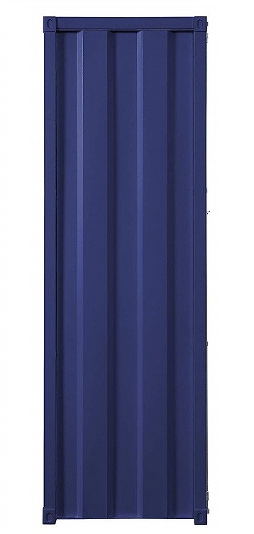 Shipping Container Blue Metal Wardrobe Side View