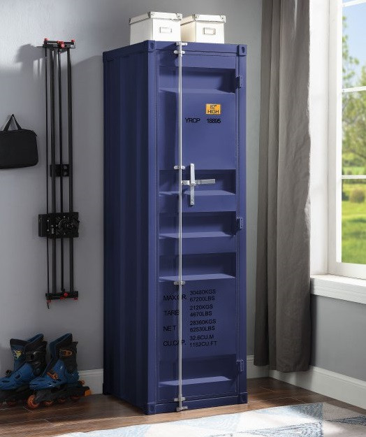 Shipping Container Blue Metal Wardrobe Room