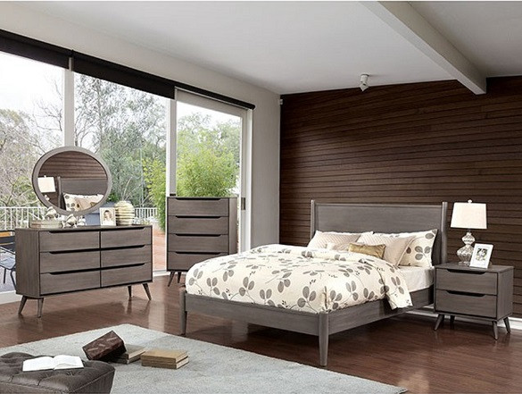 Gunnar Grey Platform Bed King Room