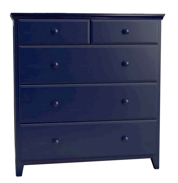 Baldwin Blue 5 Drawer Chest Front View