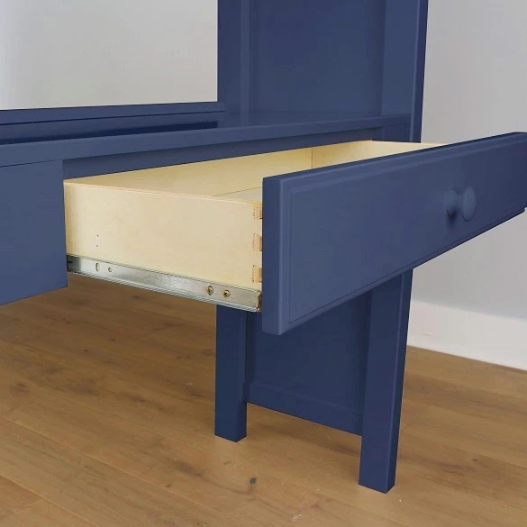 Baldwin Blue Twin Loft Bed with Desk and Storage Desk Drawer Detail