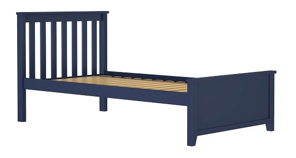 Baldwin Blue Twin Size Storage Loft Bed with Stairs Optional Bottom Twin Size Bed