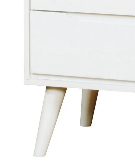 Cadelle White 4 Drawer Chest Leg Detail