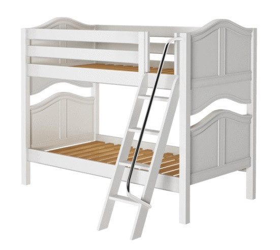 Mariah White Twin Size Bunk Beds for Girls No Mattresses