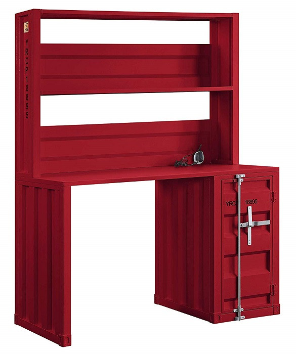 Shipping Container Red Metal Desk