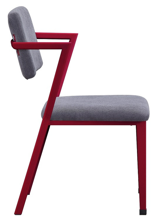 Shipping Container Red Metal Desk Chair side