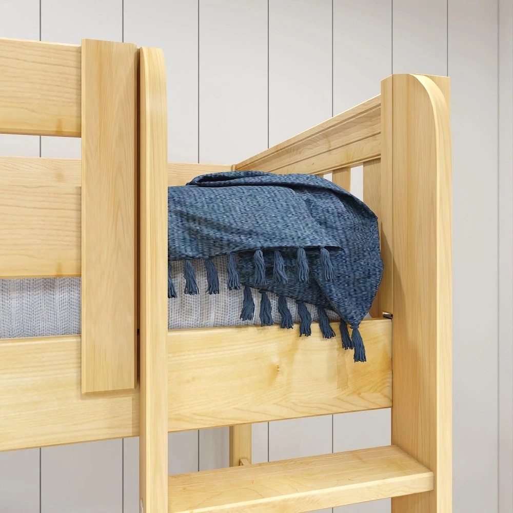 Sloane Natural Queen Twin XL L Shaped Loft Bed Ladder Opening Detail Room