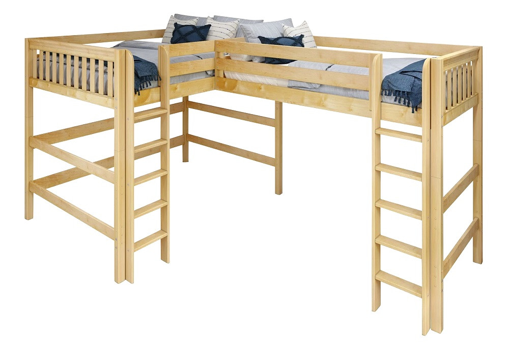 Sloane Natural Queen Twin XL L Shaped Loft Bed
