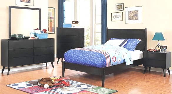 Decker Black Platform Bed Full Room