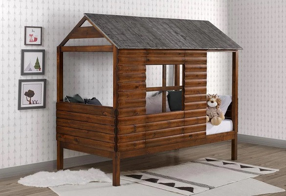 Wilder's Twin Size Log Cabin Bed Room