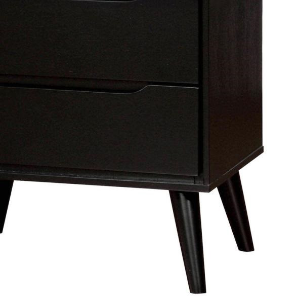 Decker Black 6 Drawer Dresser Leg Detail