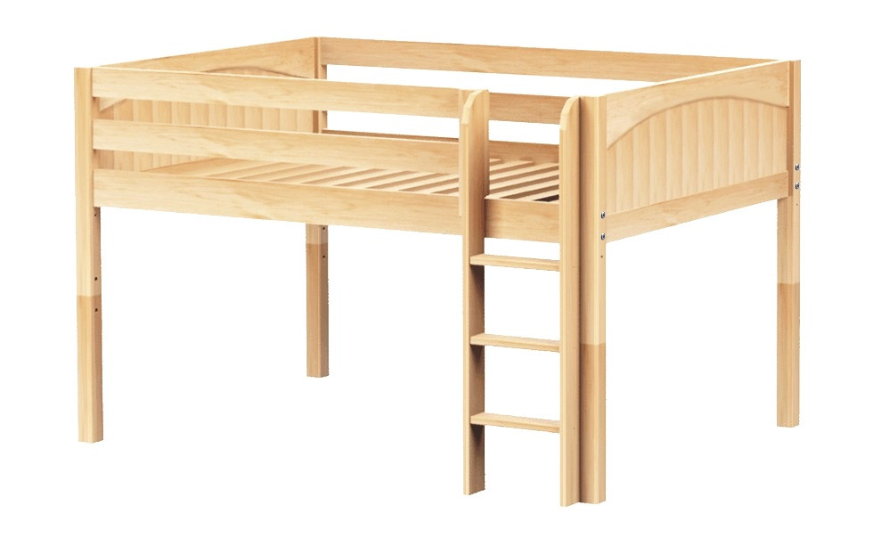 Bennett Natural Full XL Low Loft Bed with Panel Ends