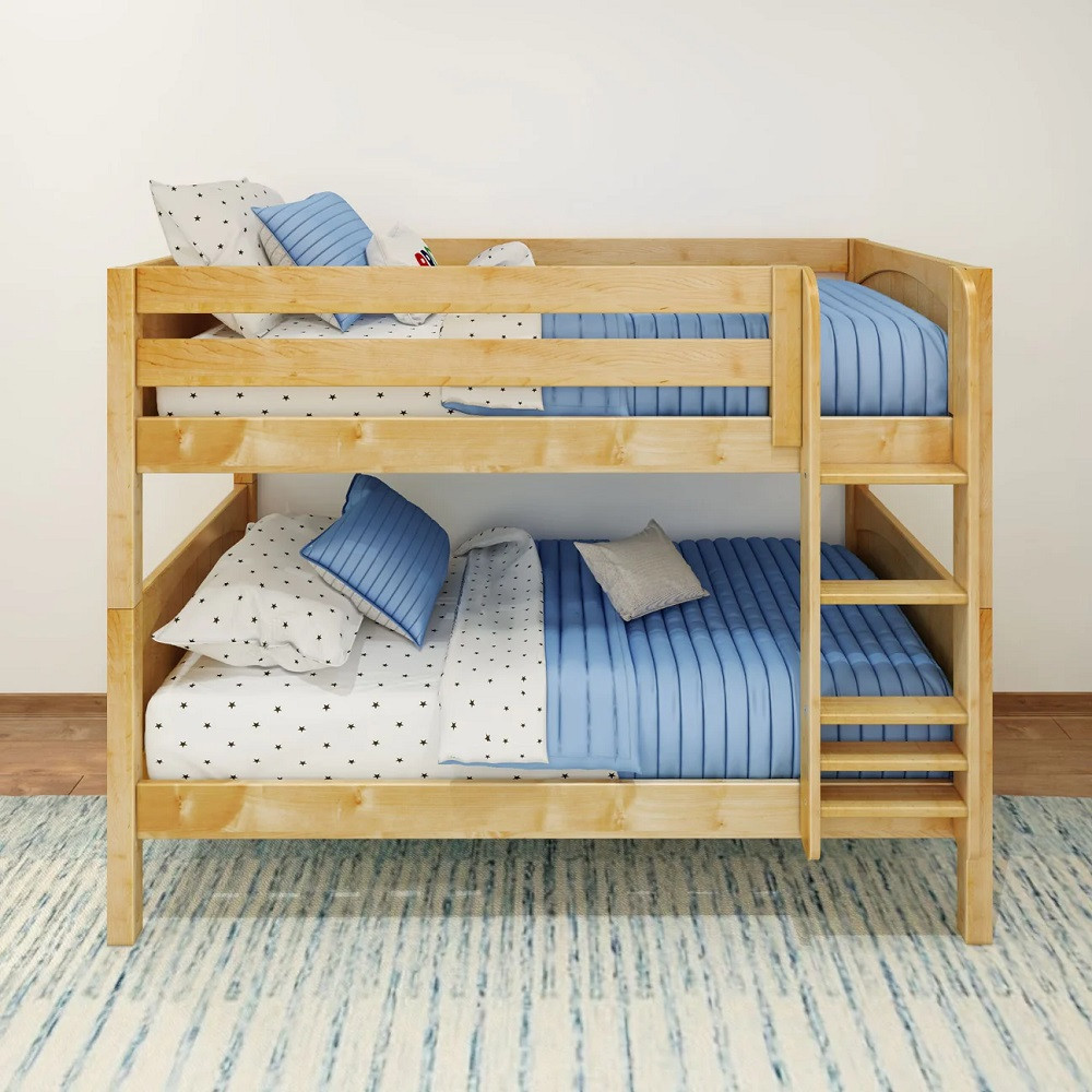 Southern Shores Natural Twin Low Bunk Beds Front View Room